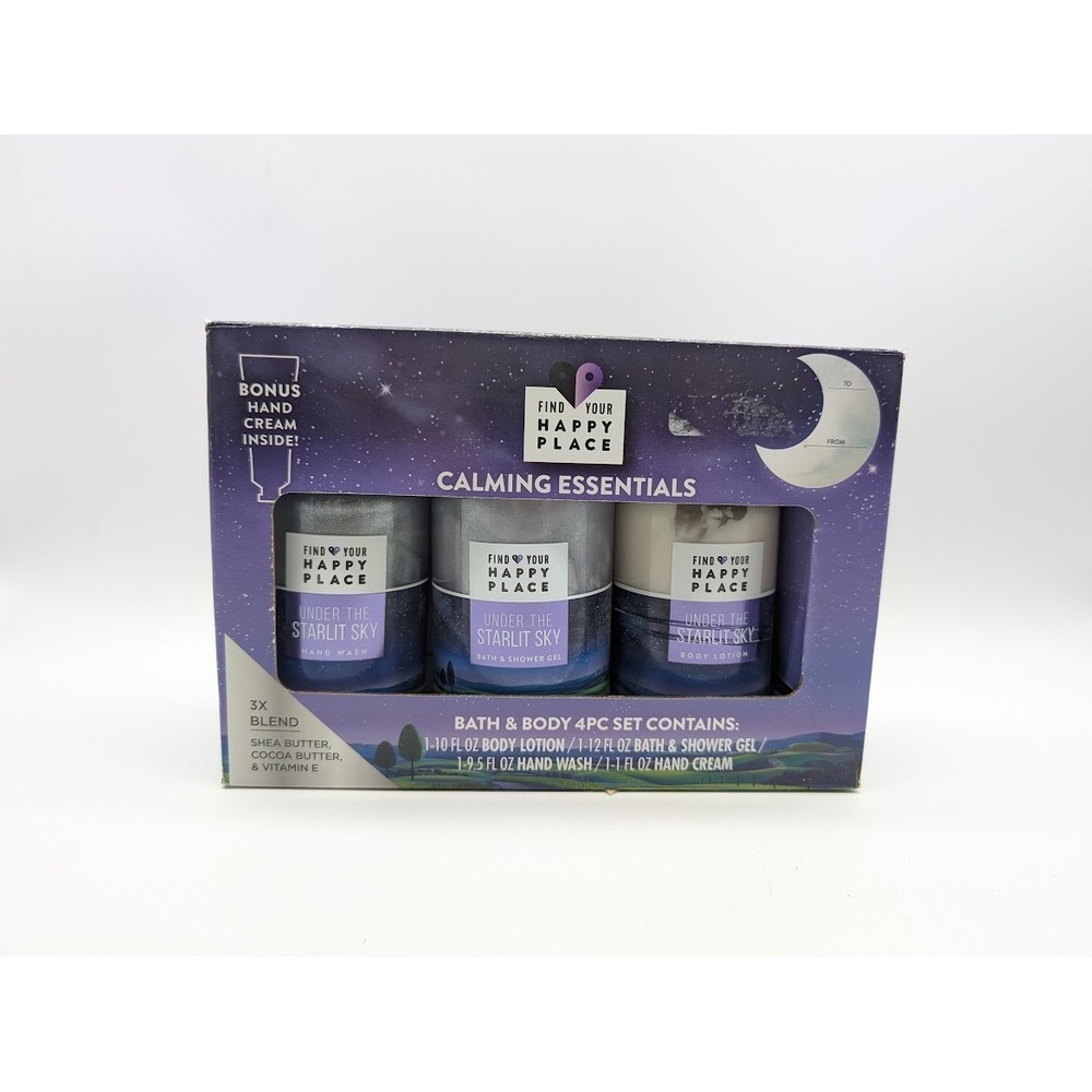 Find Your Happy Place Under the Starlit Sky Calming Essentials 4pc Gift Set NEW